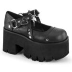 Ashes-33 Black Vegan Leather Zapatos Demonia - Image 6