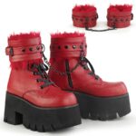 Ashes-57 Red Vegan Leather Demonia Colombia - Image 2