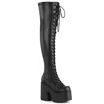 Camel-300 Zapatos Demonia Black Str Vegan Leather