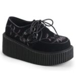 Creeper-219 Black Velvet Zapatos Demonia - Image 6