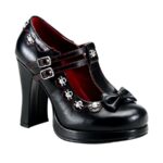 Crypto-06 Black Vegan Leather Zapatos Demonia - Image 2