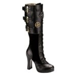 Crypto-302 Demonia Colombia Black Vegan Leather-Microfiber