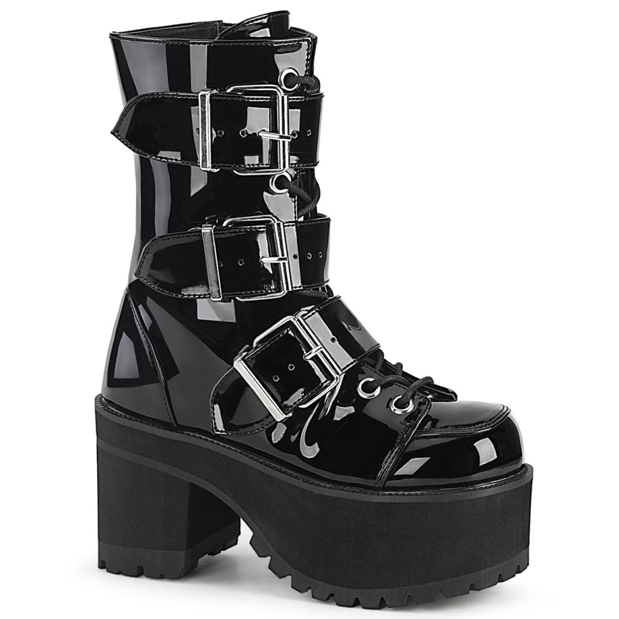 demonia_colombia_black_patent_ranger_308.jpg Demonia Colombia Black Patent Ranger-308 - Image 1