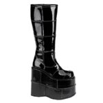 Demonia Colombia Black Patent Stack-301 - Image 2