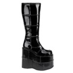 Demonia Colombia Black Patent Stack-301 - Image 6