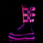 Demonia Colombia Black Patent-U V Neon Pink Slacker-156 - Image 4