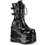 Demonia Colombia Black Patent Wave-150