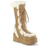 Demonia Colombia Camel Vegan Suede Cubby-311 - Image 6
