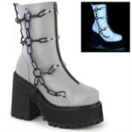 Demonia Colombia Gray Reflective Vegan Leather Assault-66 - Image 6