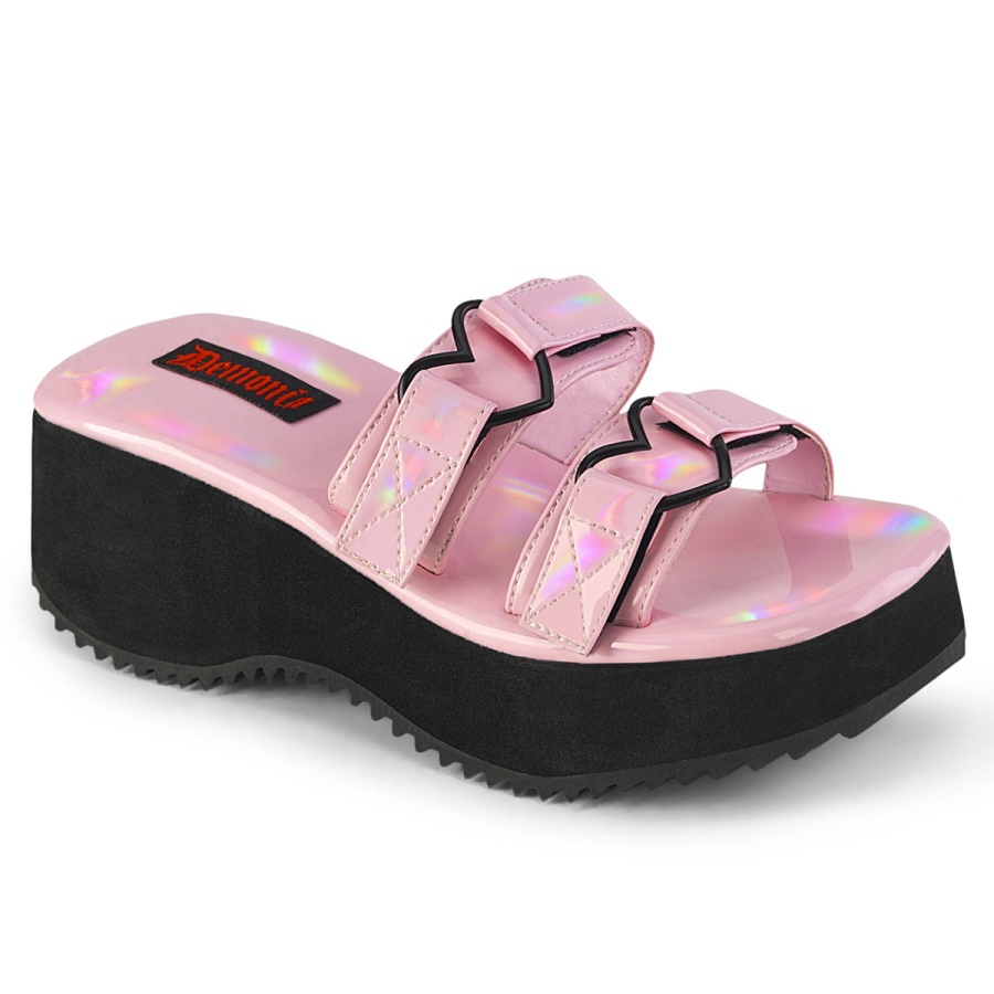 flip_12_baby_pink_holo_patent_zapatos_demonia.jpg Flip-12 Baby Pink Holo Patent Zapatos Demonia - Image 1