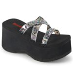 Funn-19 Zapatos Demonia Black Oil Flick Hologram