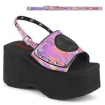 Funn-32 Zapatos Demonia Pink Hologram - Image 2