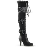 Glam-300 Zapatos Demonia Black Vegan Leather-Velvet - Image 2