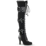 Glam-300 Zapatos Demonia Black Vegan Leather-Velvet - Image 6
