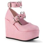 Poison-99-2 Zapatos Demonia Baby Pink Vegan Leather - Image 6
