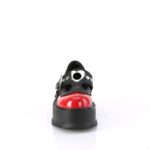 Slacker-23 Zapatos Demonia Red-Black Vegan Leather - Image 3
