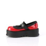Slacker-23 Zapatos Demonia Red-Black Vegan Leather - Image 4