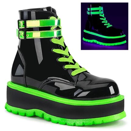 Slacker-52 Black U V Iridescent Green Demonia Colombia