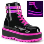 Slacker-52 Demonia Colombia Black U V Iridescent Pink
