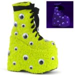 Slay-206 Demonia Colombia Lime Green Faux Fur