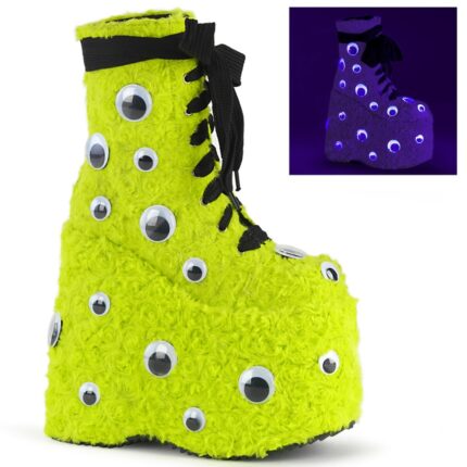 Slay-206 Demonia Colombia Lime Green Faux Fur