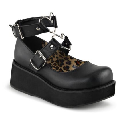 Sprite-02 Black Vegan Leather Zapatos Demonia