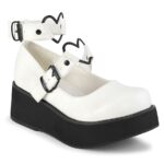 Sprite-02 White Vegan Leather Zapatos Demonia
