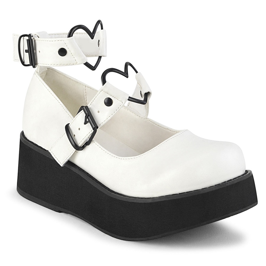 sprite_02_white_vegan_leather_zapatos_demonia.jpg Sprite-02 White Vegan Leather Zapatos Demonia - Image 1