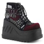 Stomp-18 Black Burgundy Velvet Demonia Colombia
