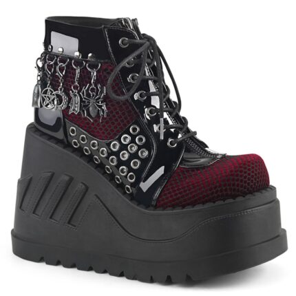 Stomp-18 Black Burgundy Velvet Demonia Colombia