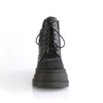 Stomp-18 Demonia Colombia Black Vegan Leather-Gray Velvet - Image 3