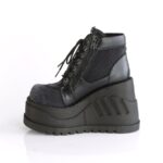 Stomp-18 Demonia Colombia Black Vegan Leather-Gray Velvet - Image 4