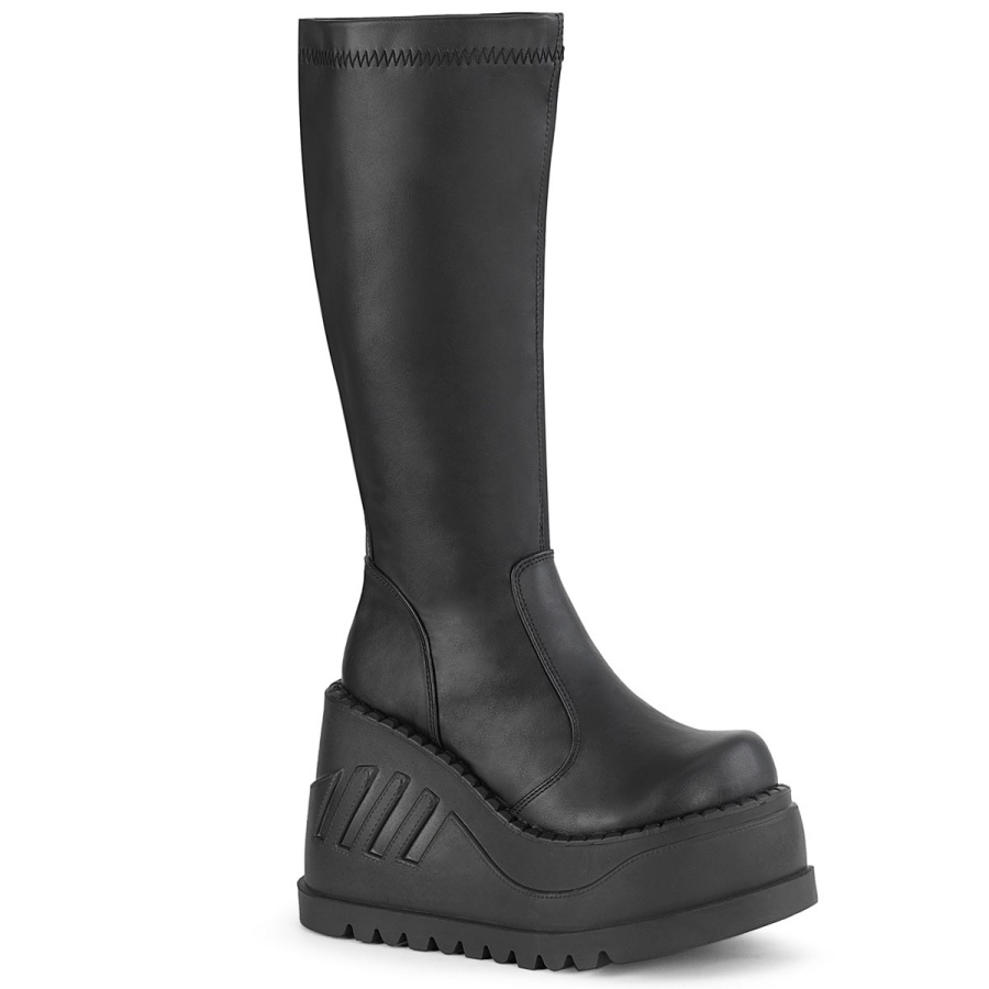stomp_200_black_stretch_vegan_leather_demonia_colombia.jpg Stomp-200 Black Stretch Vegan Leather Demonia Colombia - Image 1