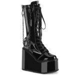 Swing-150 Black Stretch Patent Demonia Colombia - Image 2