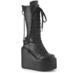 Swing-150 Black Stretch Vegan Leather Demonia Colombia - Image 3