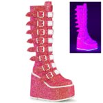 Swing-815Uv Pink Glitter Zapatos Demonia