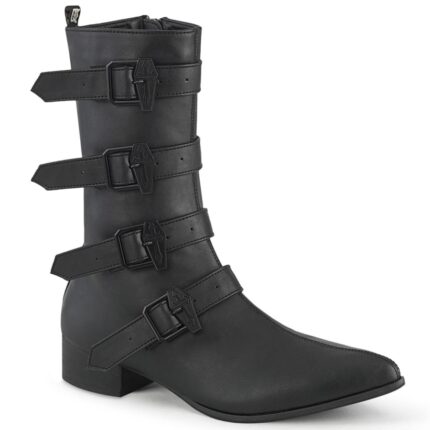 Warlock-110-C Black Vegan Leather Zapatos Demonia