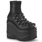 Wave-110 Black Stretch Vegan Leather Demonia Colombia - Image 2