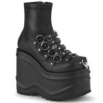 Wave-110 Black Stretch Vegan Leather Demonia Colombia - Image 6