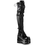 Wave-315 Zapatos Demonia Black Stretch Patent - Image 2