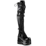 Wave-315 Zapatos Demonia Black Stretch Patent - Image 6