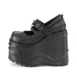 Wave-48 Black Vegan Leather Zapatos Demonia - Image 4