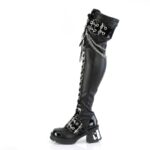 Zapatos Demonia Black Stretch Vegan Leather Bratty-304 - Image 4