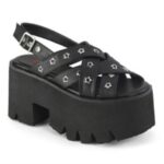Zapatos Demonia Black Vegan Leather Ashes-12 - Image 6