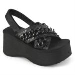 Zapatos Demonia Black Vegan Leather Funn-12 - Image 6