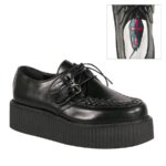 Zapatos Demonia Black Vegan Leather V-Creeper-502 - Image 7