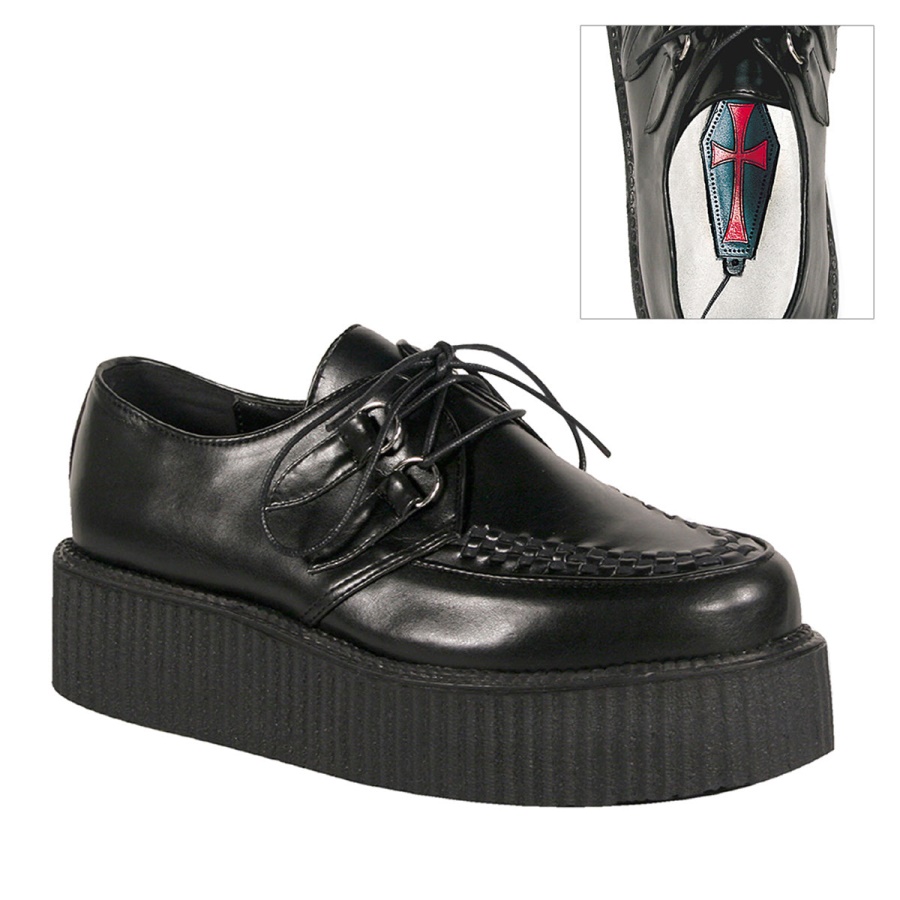 zapatos_demonia_black_vegan_leather_v_creeper_502.jpg Zapatos Demonia Black Vegan Leather V-Creeper-502 - Image 1