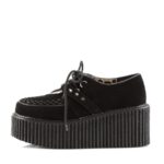 Zapatos Demonia Black Vegan Suede-Vegan Leather Creeper-206 - Image 4