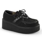 Zapatos Demonia Black Vegan Suede-Vegan Leather Creeper-206 - Image 6