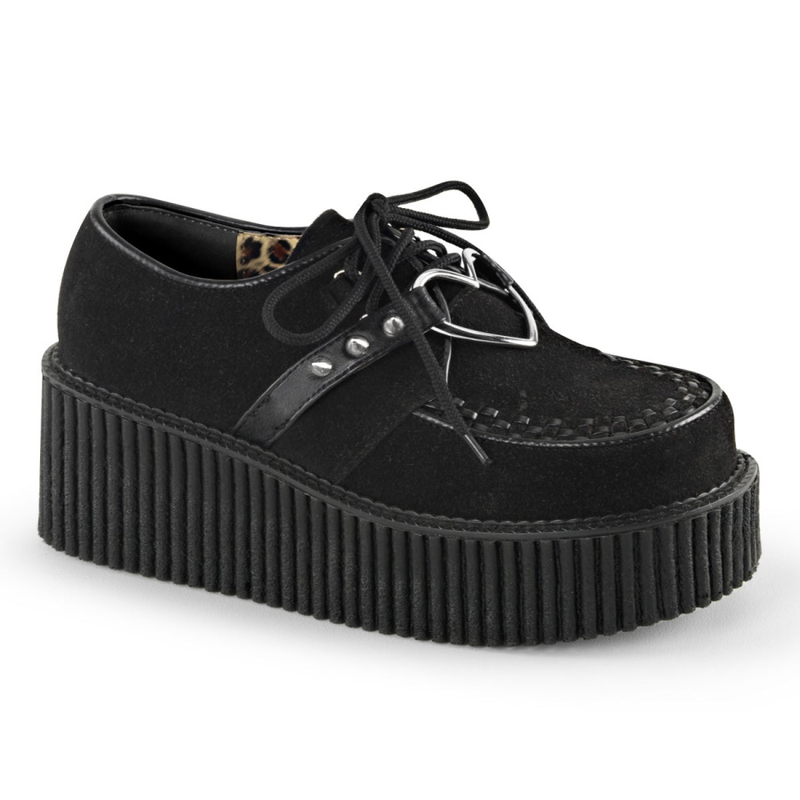 zapatos_demonia_black_vegan_suede_vegan_leather_creeper_206.jpg Zapatos Demonia Black Vegan Suede-Vegan Leather Creeper-206 - Image 1